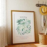 Galatians 3:28 - Christian wall art featuring flowing botanical illustration with Galatians 3:28 unity scripture.