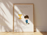 First Holy Communion Gifts for Girls, Psalm 91 Wall Art Communion Print, Personalised Holy Communion Print for Children