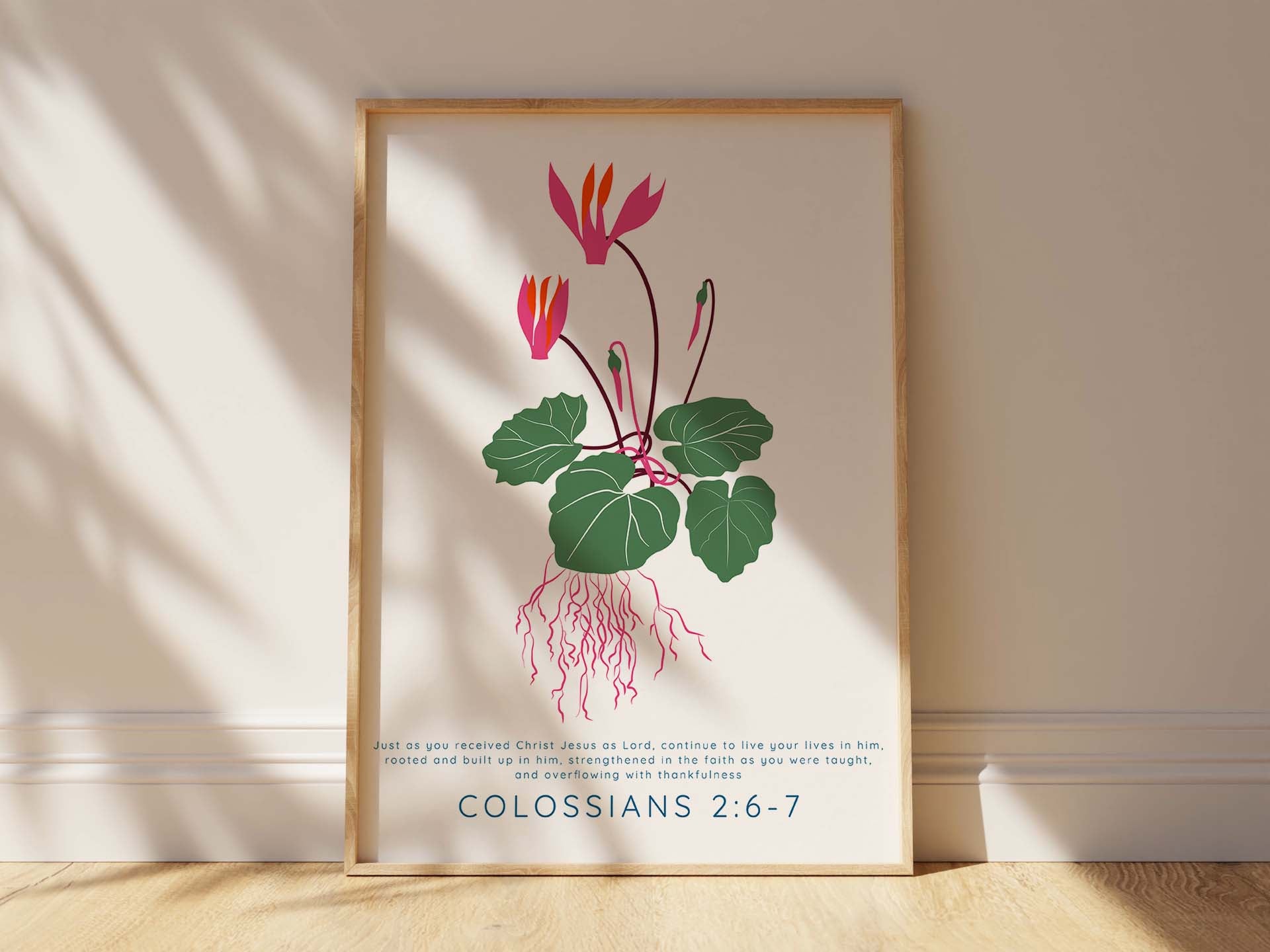 Colossians 2 6-7 Modern Christian Wall Art, Floral Scripture Prints ...