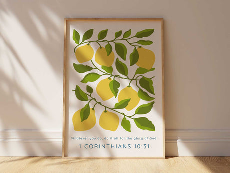 1 Corinthians 10 31 Print, Whatever you do Colourful Christian Art, Inspirational Scripture print for home deco