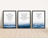 Abstract Watercolor Bible Verse Art Trio for Your Home, Inspiring Bible Quote Prints in Abstract Watercolor Style