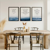 Blue abstract watercolour print with Jeremiah 29 11 verse about God’s plans for hope and a future.