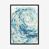 'Wave I' Blue Wave Wall Art Ocean Artwork for Coastal Decor Bedroom Ideas, Abstract Crashing Wave Art Sea Print Ocean & Beach Lover Gift Idea