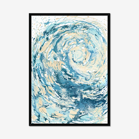 'Wave I' Blue Wave Wall Art Ocean Artwork for Coastal Decor Bedroom Ideas, Abstract Crashing Wave Art Sea Print Ocean & Beach Lover Gift Idea