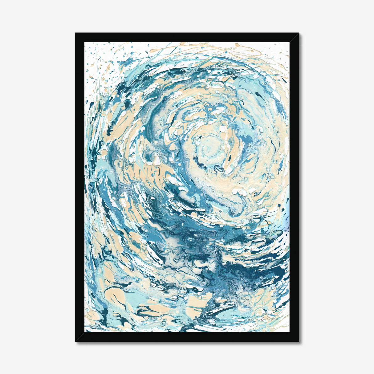 'Wave I' Blue Wave Wall Art Ocean Artwork for Coastal Decor Bedroom Ideas, Abstract Crashing Wave Art Sea Print Ocean & Beach Lover Gift Idea
