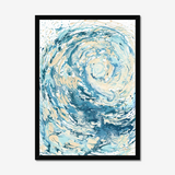 'Wave I' Blue Wave Wall Art Ocean Artwork for Coastal Decor Bedroom Ideas, Abstract Crashing Wave Art Sea Print Ocean & Beach Lover Gift Idea