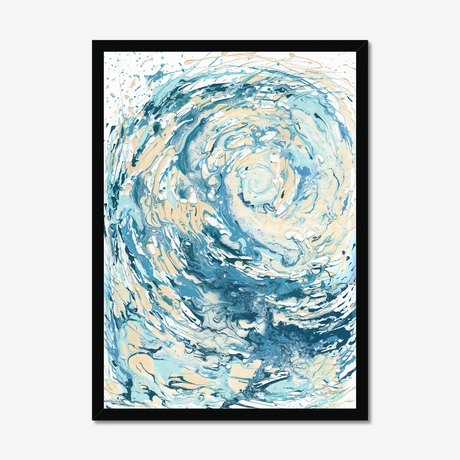 'Wave I' Blue Wave Wall Art Ocean Artwork for Coastal Decor Bedroom Ideas, Abstract Crashing Wave Art Sea Print Ocean & Beach Lover Gift Idea