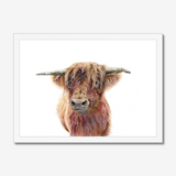 'Wild & Woolly' - Close-up detail of coloured pencil layers in warm russet and golden brown, highland cow print rustic home decor by Crafty Cow Design.