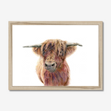 'Wild & Woolly' - Close-up detail of coloured pencil layers in warm russet and golden brown, highland cow print rustic home decor by Crafty Cow Design.