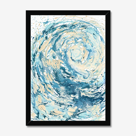 'Wave I' Blue Wave Wall Art Ocean Artwork for Coastal Decor Bedroom Ideas, Abstract Crashing Wave Art Sea Print Ocean & Beach Lover Gift Idea