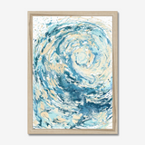 'Wave I' Blue Wave Wall Art Ocean Artwork for Coastal Decor Bedroom Ideas, Abstract Crashing Wave Art Sea Print Ocean & Beach Lover Gift Idea