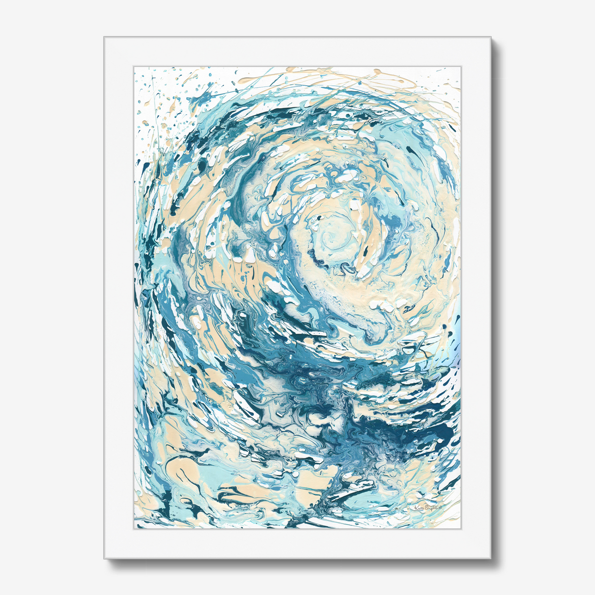 'Wave I' Blue Wave Wall Art Ocean Artwork for Coastal Decor Bedroom Ideas, Abstract Crashing Wave Art Sea Print Ocean & Beach Lover Gift Idea