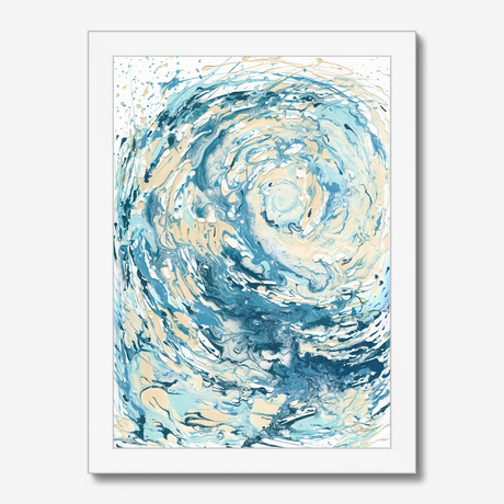 'Wave I' Blue Wave Wall Art Ocean Artwork for Coastal Decor Bedroom Ideas, Abstract Crashing Wave Art Sea Print Ocean & Beach Lover Gift Idea
