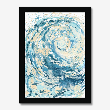 'Wave I' Blue Wave Wall Art Ocean Artwork for Coastal Decor Bedroom Ideas, Abstract Crashing Wave Art Sea Print Ocean & Beach Lover Gift Idea