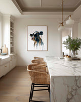 'Paint It Black' - Cow painting art canvas with bold expressive watercolour drips in inky black, countryside kitchen decor rustic home decor by Crafty Cow Design.