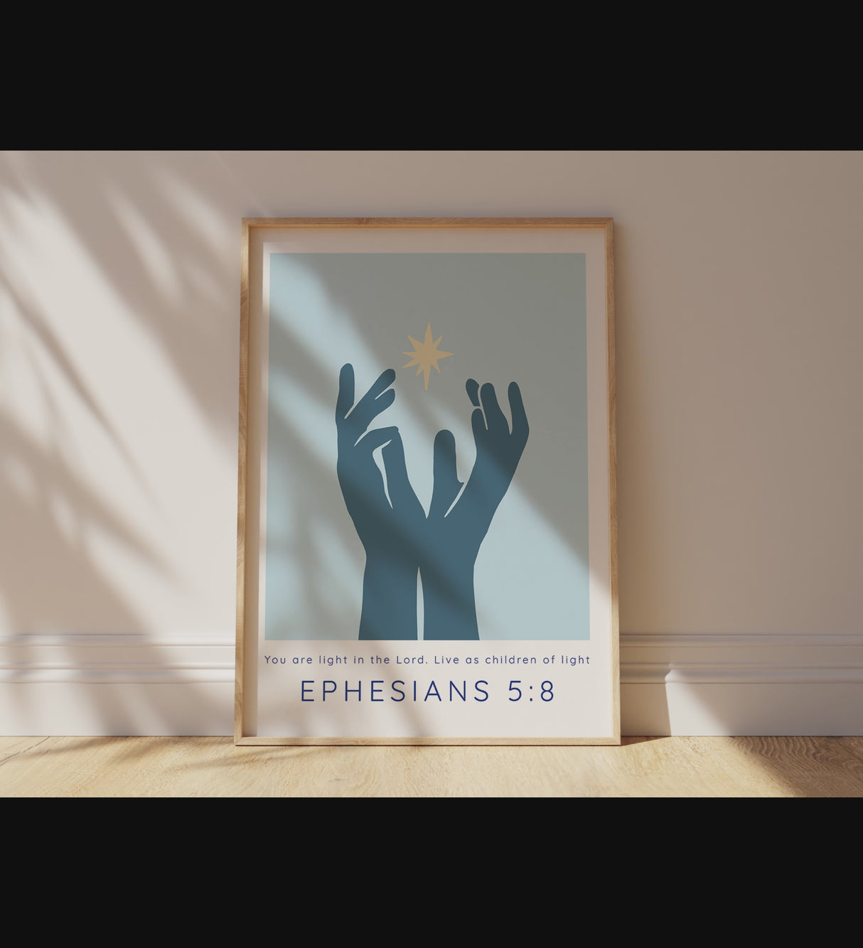 You are Light Modern Church Decor, Ephesians 5 8 Christian Print