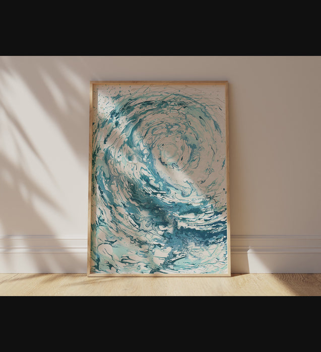 Ocean Wave Wall Art, Beach Wall Art, Crashing Wave Art, Sea Poster, Abstract ocean wave print for coastal home decor