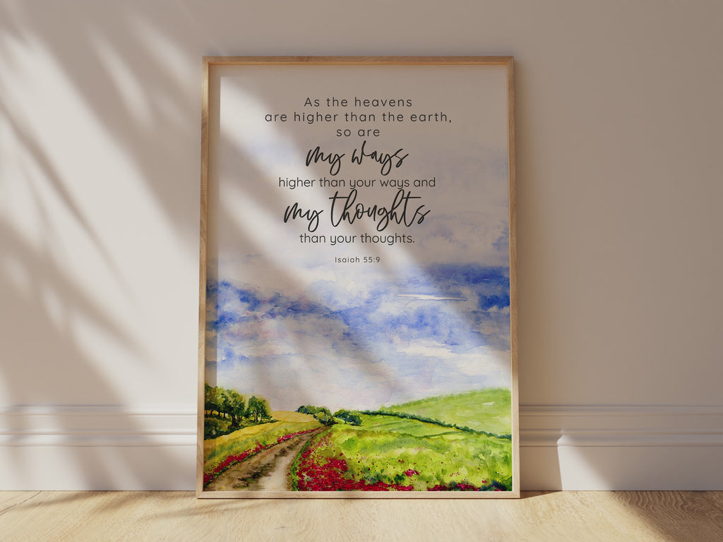 Faith-inspired landscape art for study room, God's wisdom depicted in English countryside