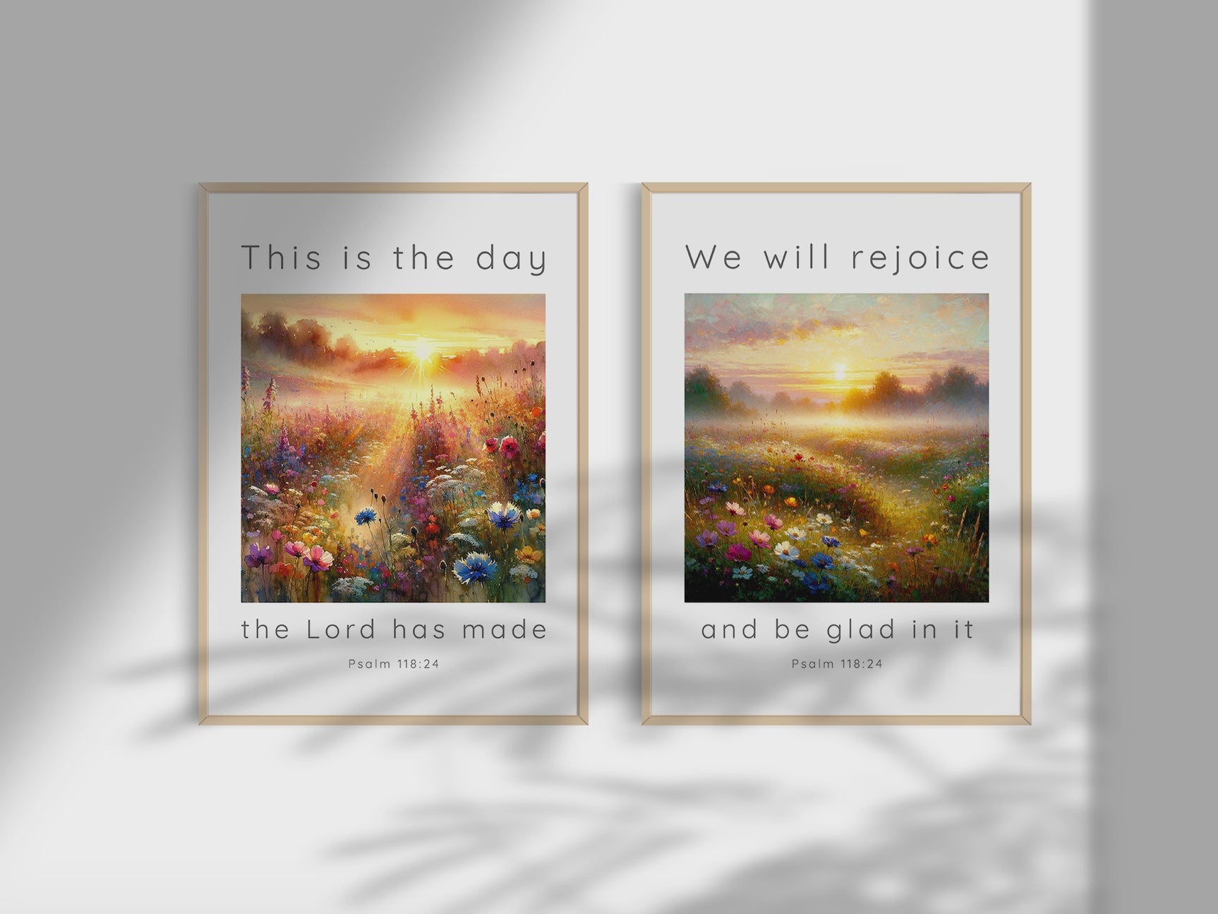 Set of two Bible verse prints with "This is the Day the Lord Has Made" quotes.