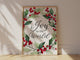 Holiday wall print featuring 'Joy to the World' with a red and green wreath design.