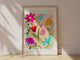 Amsterdam flower market artwork for gifting. Artistic flower print for a colourful home.