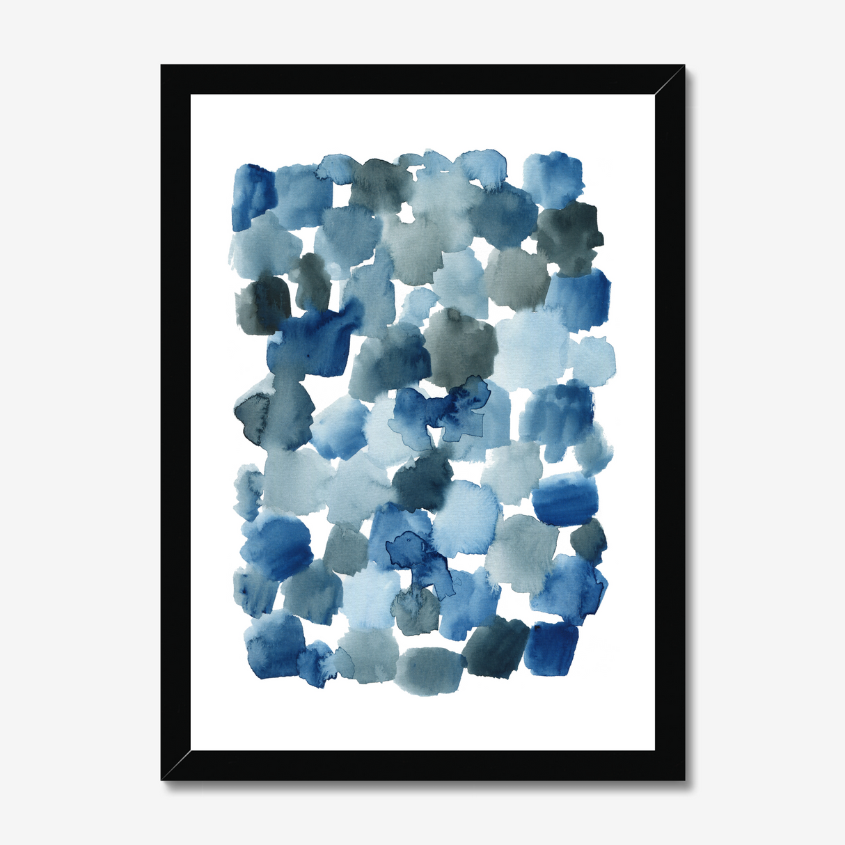 ‘Twilight Drift’ Blue Abstract Wall Art, Modern Watercolour Print, Serene Indigo and Blue Bedroom Decor, Calming Contemporary Minimalist Art