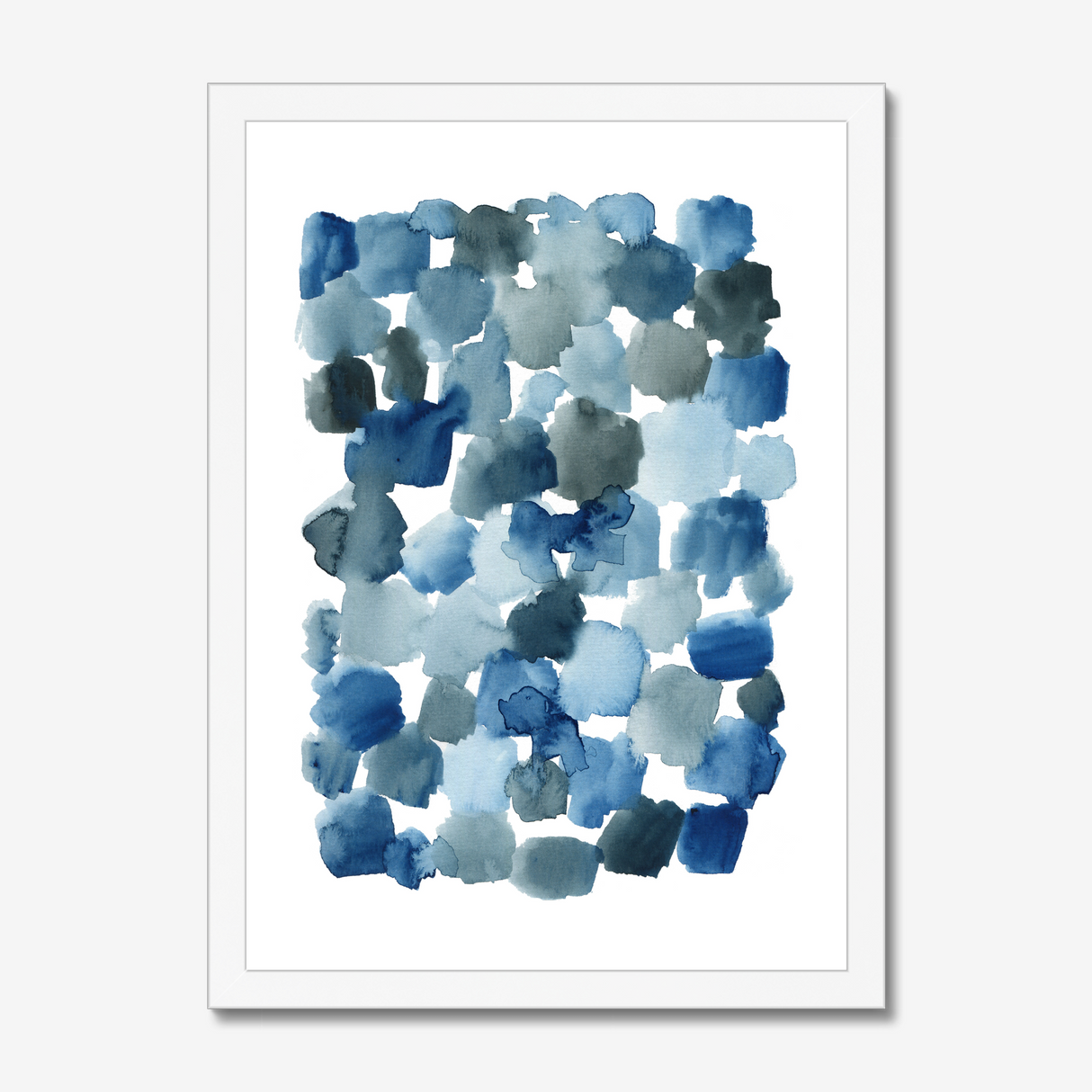 ‘Twilight Drift’ Blue Abstract Wall Art, Modern Watercolour Print, Serene Indigo and Blue Bedroom Decor, Calming Contemporary Minimalist Art