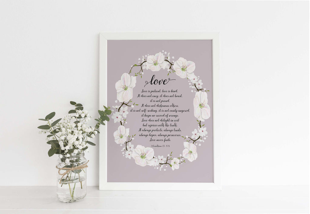 Love is Print, Gifts for Christian woman, christian anniversary gifts, christian marriage quotes