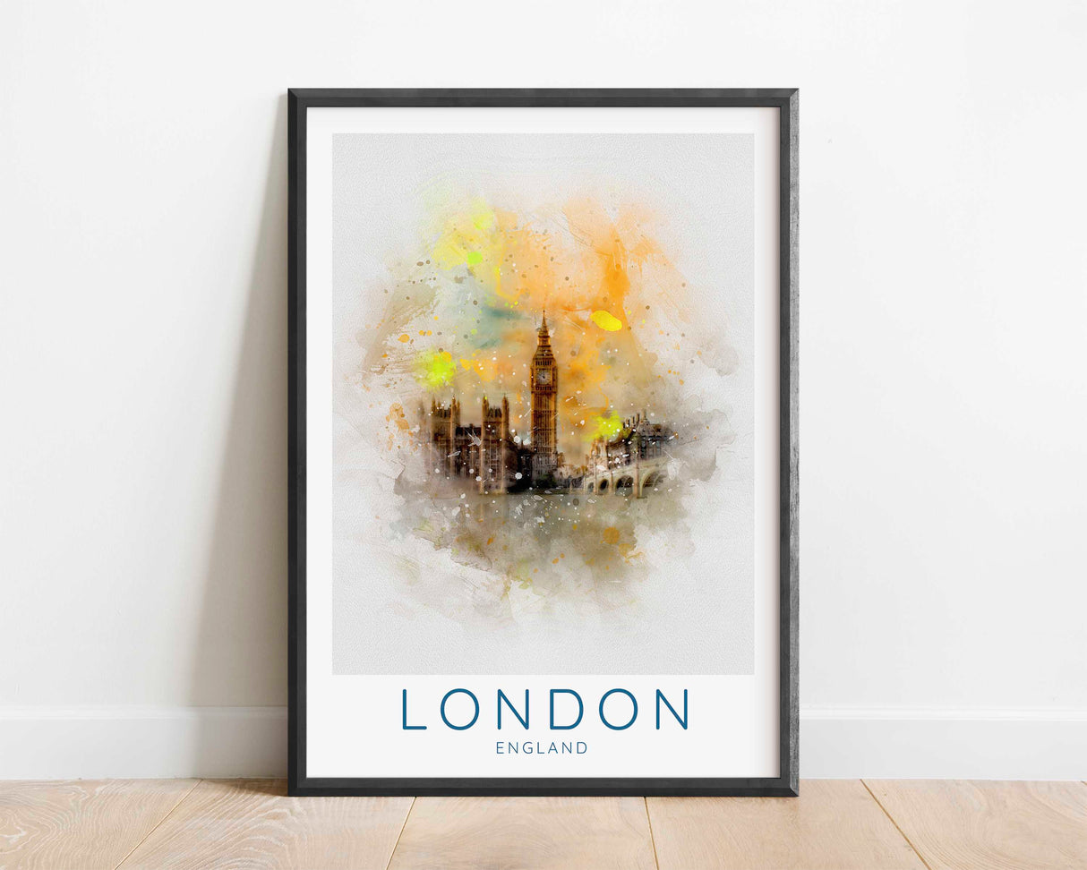 big ben travel poster, big ben poster, big ben picture, houses of parliament print, london clock print, big ben wall art