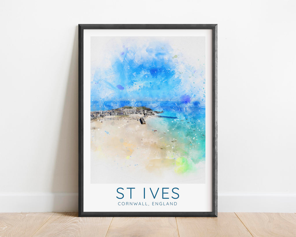 St Ives beach house decor, Turquoise sea wall art, St Ives beach bedroom decor, Porthminster Beach wall art, Porthminster Beach living room decor