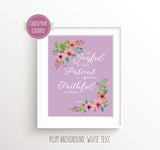 Romans 12 Wall Art, Be Joyful Print,  Christian Posters UK, Christian Wall Art UK, Floral Christian Print