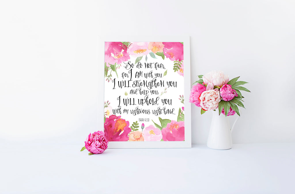 christian artists painters wall decor , perfect if you need Christian Art gifts, bible verse about fear and worry and stress, so do not fear for I am with you