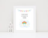 Birth Details Print, Personalised Nursery Gifts, Gift for Rainbow Baby, Personalized rainbow-themed nursery wall art