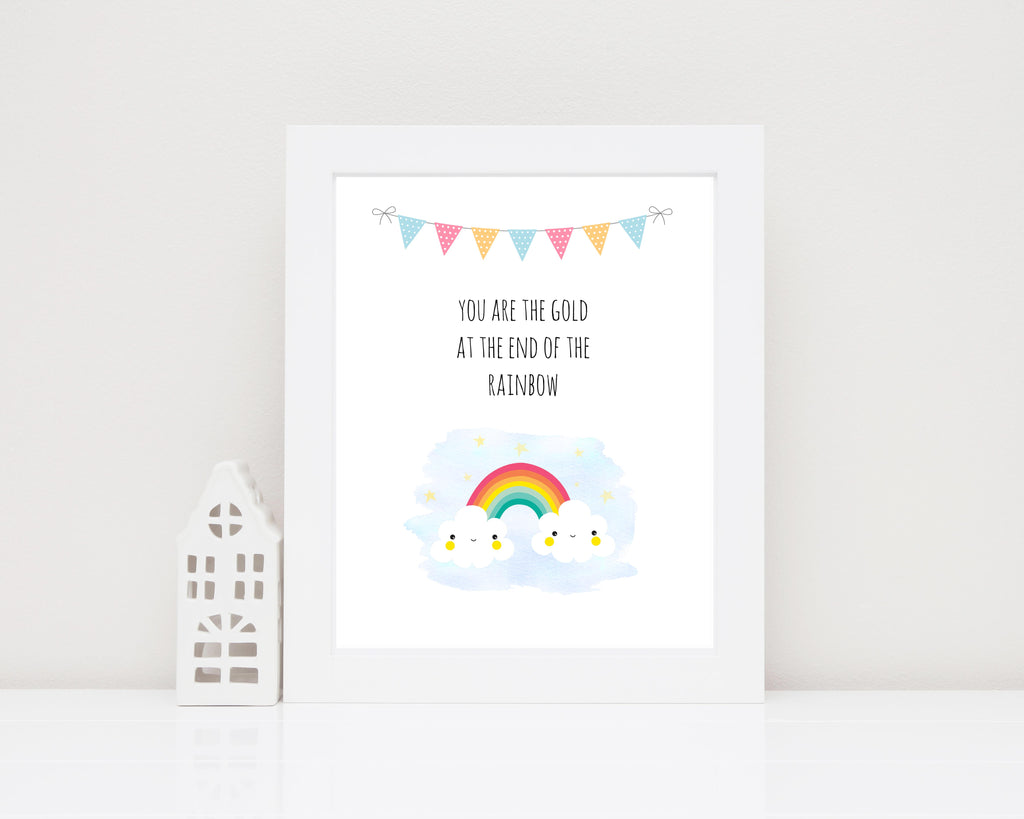 Birth Details Print, Personalised Nursery Gifts, Gift for Rainbow Baby, Personalized rainbow-themed nursery wall art
