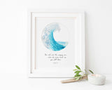 You Rule Over the Surging Sea, Psalms 89 Wall Art Ocean Bible Verse, Scripture Home Decor, Christian Quote Bible Verse