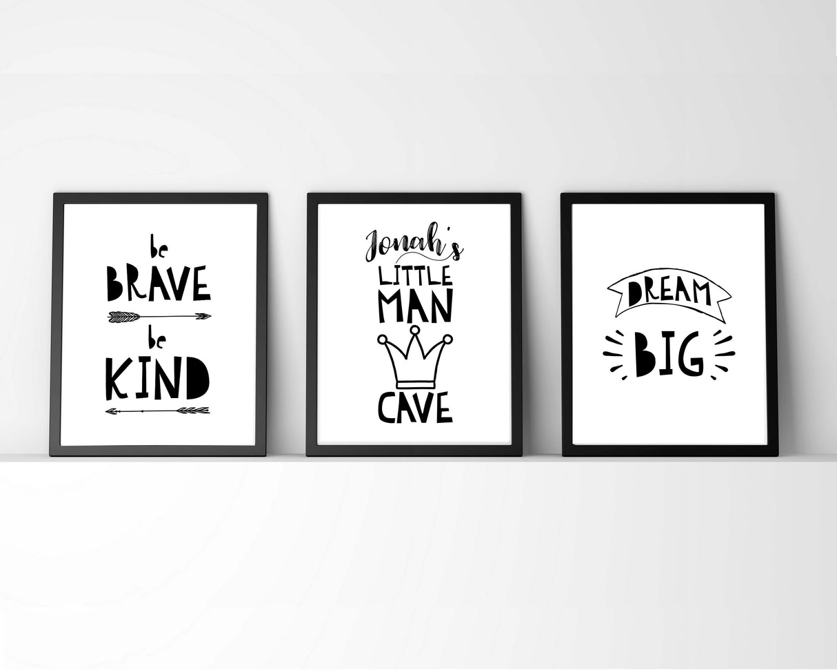 Baby Boy Black and White Nursery Prints, Inspirational Nursery Quotes, Baby boy nursery wall decor, boy nursery pictures