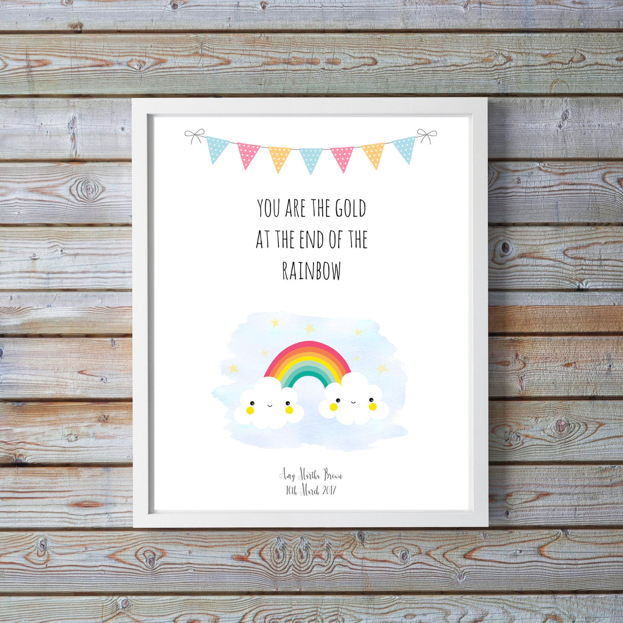 Rainbow Nursery Decor, Rainbow Nursery Wall Art, Rainbow Prints for Nursery, Custom baby name birth date nursery print