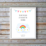 Rainbow Nursery Decor, Rainbow Nursery Wall Art, Rainbow Prints for Nursery, Custom baby name birth date nursery print