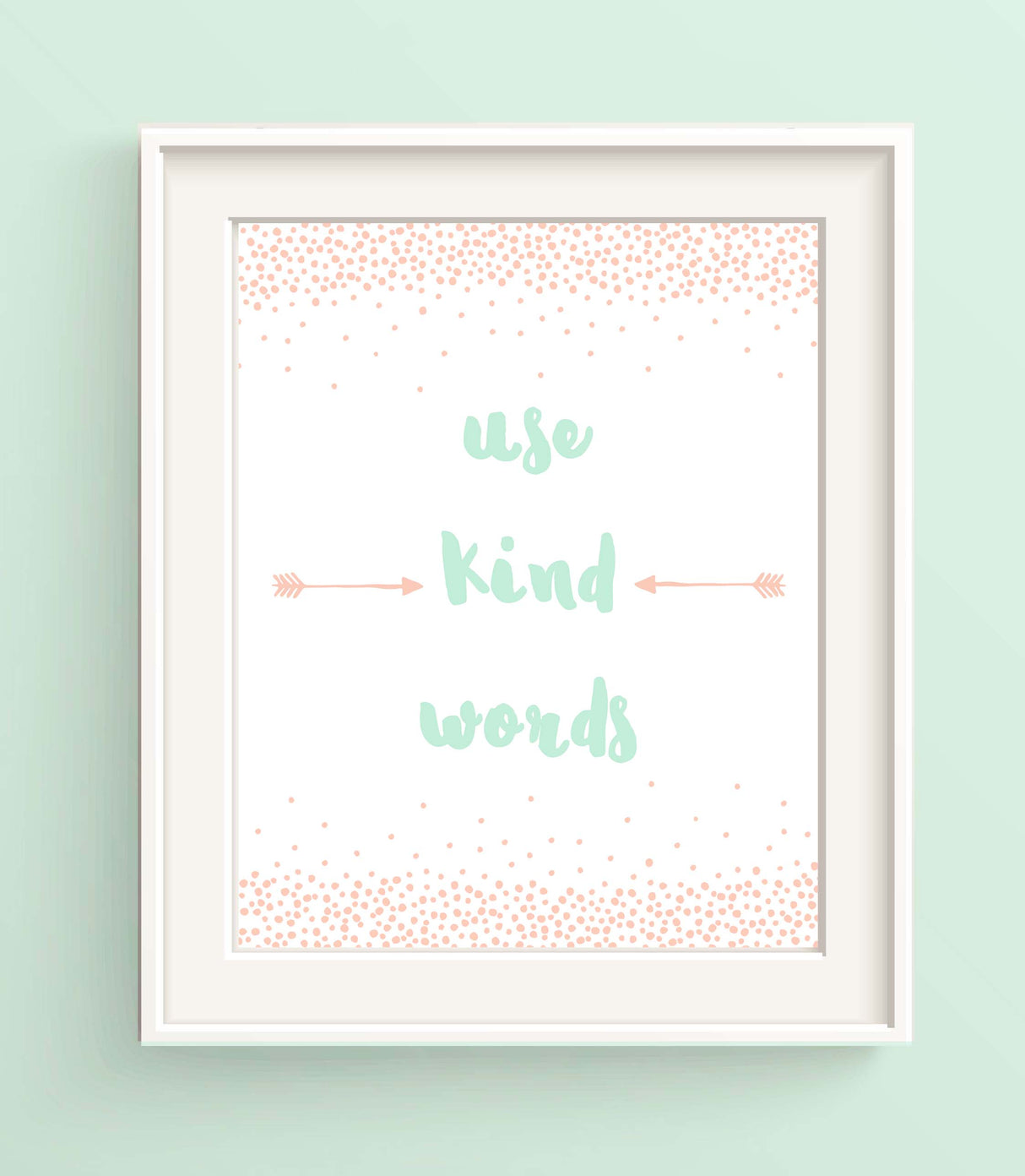 Little Girls Room Decor, Use Kind Words, Baby Peach Nursery Decor, new baby gifts, new baby girl gifts, new baby art