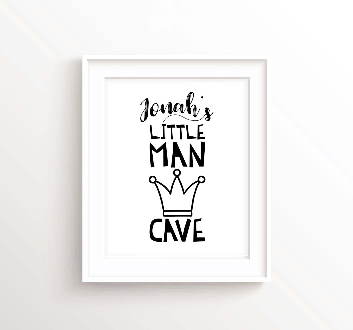 Black and White Nursery Boy Room, Little Man Cave Print, Little Man Cave Wall Art, Monochrome Nursery Prints