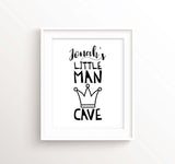 Black and White Nursery Boy Room, Little Man Cave Print, Little Man Cave Wall Art, Monochrome Nursery Prints