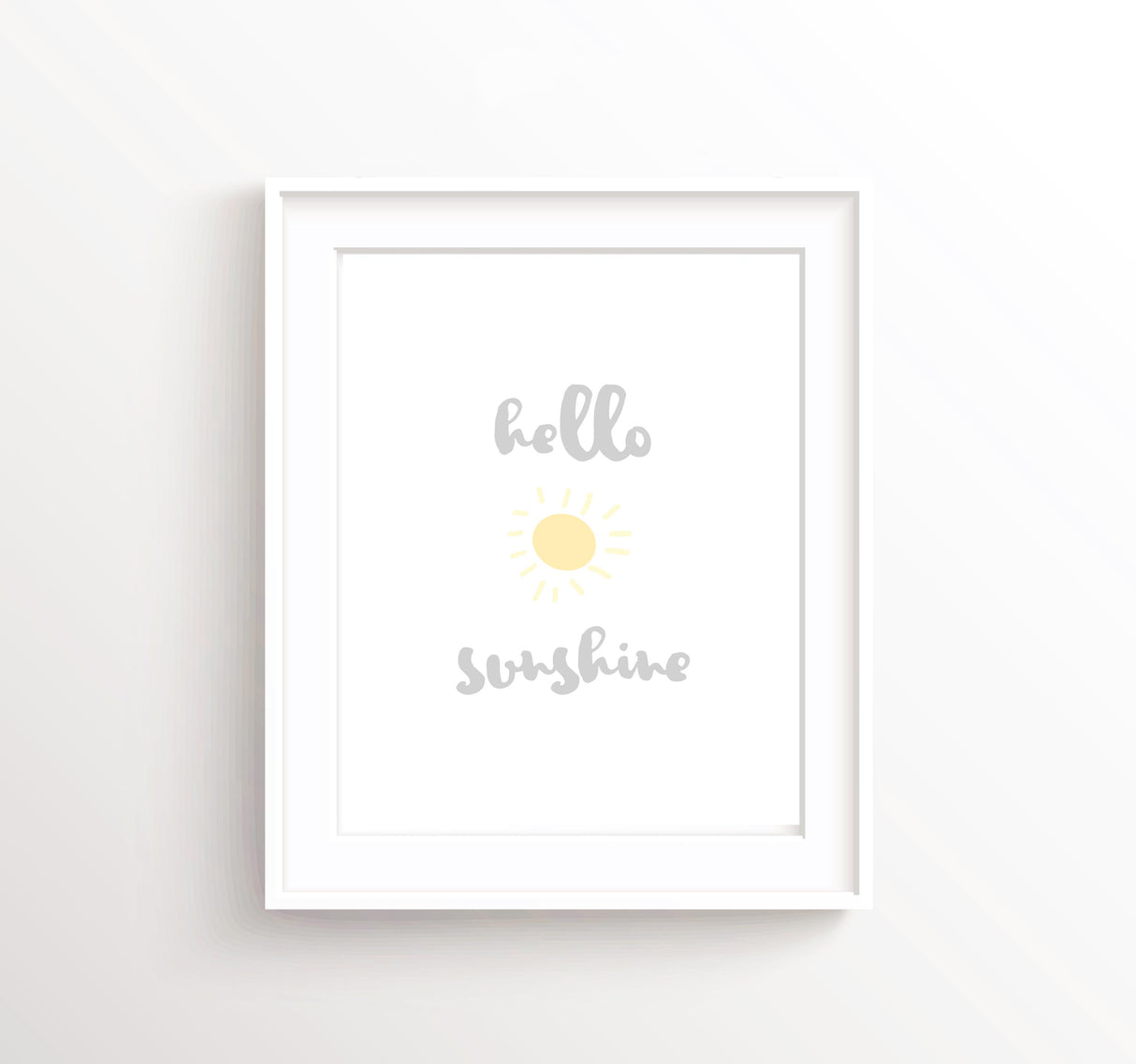 Sunshine nursery wall art, sunshine nursery decor, sunshine nursery print, grey and yellow nursery prints, hello sun