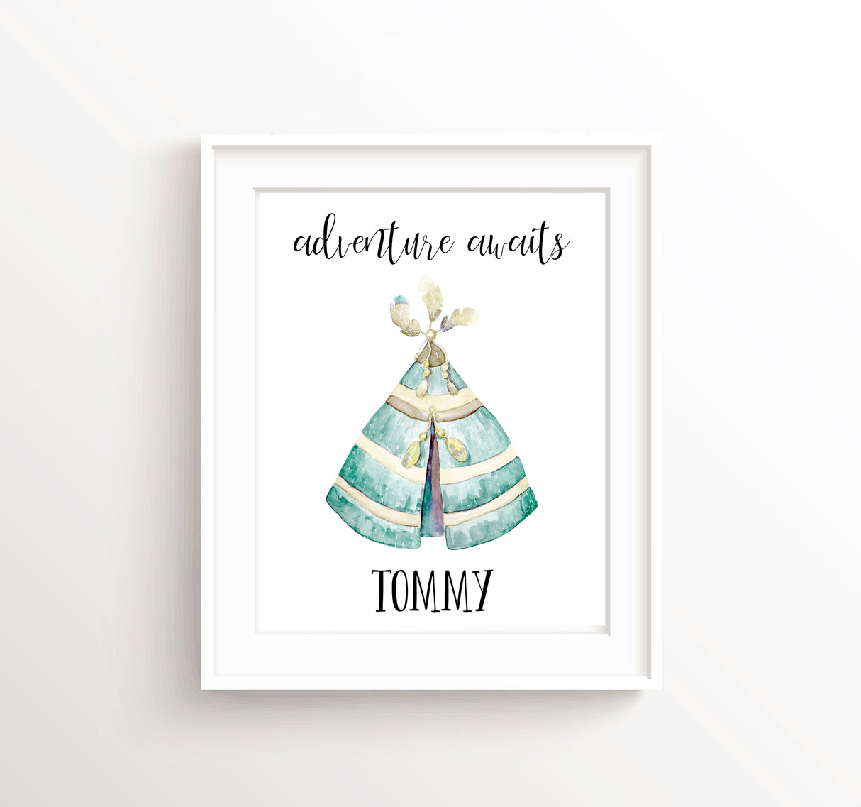 Teepee Nursery Theme, Teepee Nursery Decor,  Watercolour Nursery Art, Tribal Nursery Decor, Adventure Wall Art