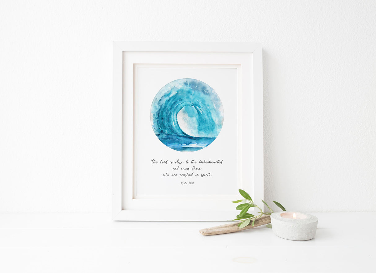 Personalised Message Gifts, Bible Verse Wall Art UK, Scripture Prints UK, Bible Art, Custom Quote Poster, Wave Art UK