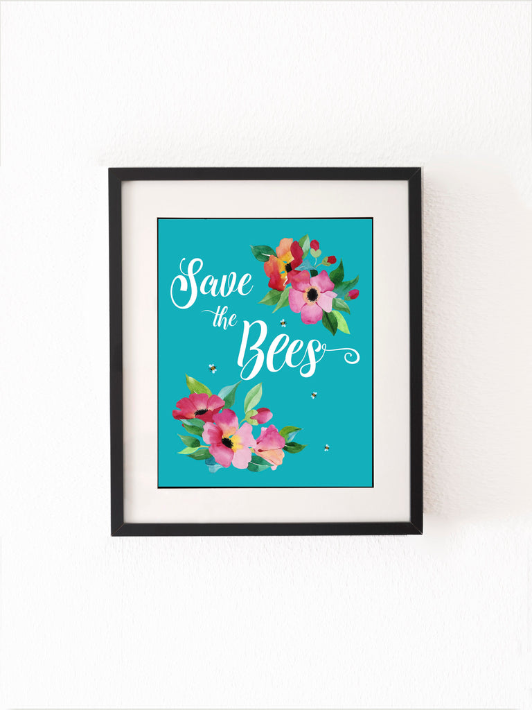 Save the Bees Print, Climate Change Poster, Beekeeper Print, Honey Bee Art Print, Environmental Gift
