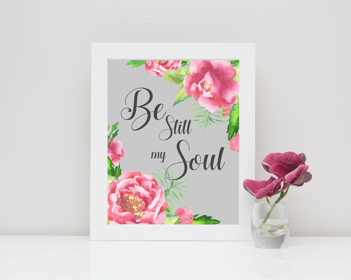 spiritual art prints, Be Still My Soul Wall Art Prints A4, Bible Verse Pictures, Christian Art Poster, Biblical Quotes 