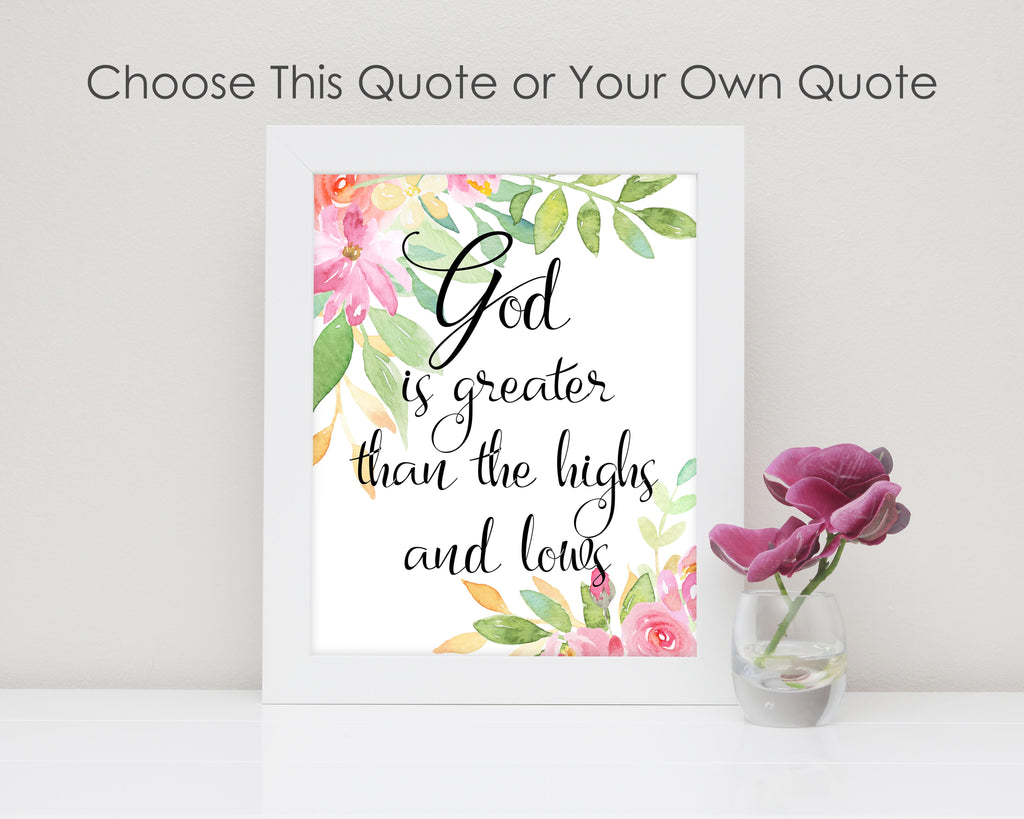 Floral Bible Verse Print - ideal gifts for a christian or a lovely addition to a christian nursery; 