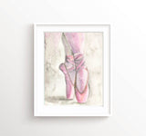 Ballet Shoes Wall Art, Pointe Shoes Wall Prints, Ballerina Slippers