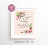 Romans Wall Art Print UK, Be Joyful Inspirational Wall Art for Christian Woman