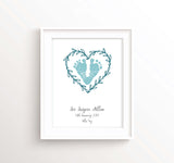 Birth Details Picture Baby Footprint Wall Decor for Nursery - a touching addition for a boys nursery